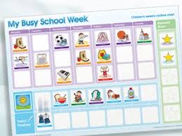 My Busy School Week Childrens Activity Chart The Ideal