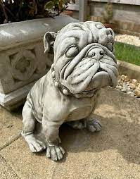 British English Bulldog Stone Statue