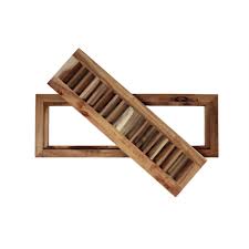 acacia wood floor register flush mount