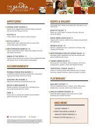 menu of garden grille bar in