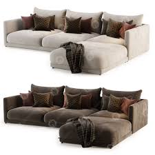 sofa poliform bristol with ottoman 3d