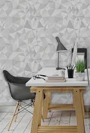 Papel de parede geométrico para escritório !! Parede Cinza 65 Modelos E Dicas Para Inspirar Sua Decoracao