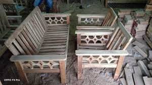 ghana teak wood 5 seater sofa set at