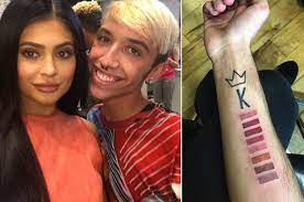 tattoo of kylie jenner s lip kit on his arm