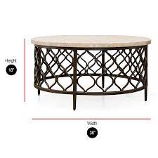 Roland Round Metal Base Coffee Table