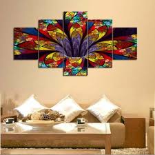 Multi Panel Print Lotus Stained Glass