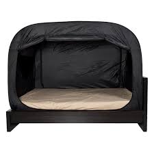Foldable Private Bed Tent Black Queen