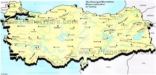 Turkey is one of nearly 200 countries illustrated on our blue ocean laminated map of the world. Map Of The Principal Mountains Rivers And Lakes In Turkey Planetware