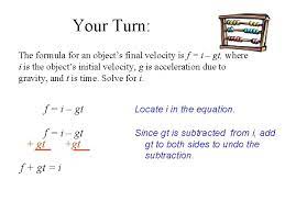 Literal Equations And Formulas Section