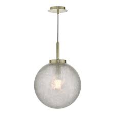 ceiling pendant satin brass and clear