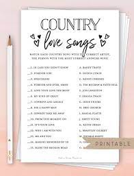 The country music association awards (cmas) is an award organization that recognizes country music artists along with country music broadcasters for their achievements. Country Love Songs Trivia Game Rustic Bridal Shower Etsy Country Love Songs Love Songs Playlist Country Wedding Songs