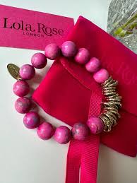 lola rose stretch pink beaded bracelet