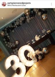 30th birthday themes 30th birthday ideas for women birthday party decorations for adults birthday games for adults carnival decorations description black, gold, silver and white palette balloon garland!! 30th Black Silver And White Dessert Table And Decor 30th Birthday Decorations Birthday Decorations For Men 30th Birthday Parties