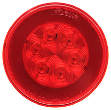 Glolight Led Trailer Tail Light Stop Turn Tail Submersible 21 Diodes Round Red Lens Optronics Trailer Lights Stl101rb