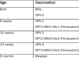 immunization according to epi program