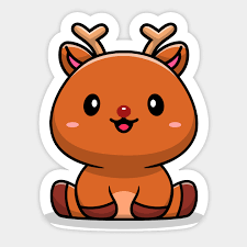 Cute Baby Deer Cartoon Vector Icon