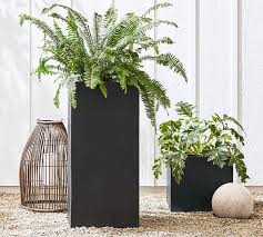 Mission Square Outdoor Planters Black