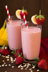 strawberry banana oat smoothie