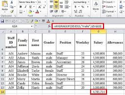 Excel Averageif Function Calculating Average With Conditions