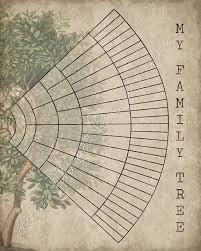 6 Generation Family Tree Fan Chart Instant Download
