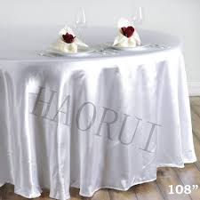 Us 139 9 10pcs Customized 108 White Round Dining Table Cloths Satin Tablecloths For Wedding Party Decoration Restaurant Free Shipping In
