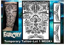 The three skill trees are the heron , the shark and the spider , with each one specializing in a certain aspect of the game. Far Cry Online Gamers Half Sleeve Temporary Tattoo Set Waterproof Lasts 1 Week Ebay