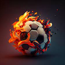 free football soccer ball on fire