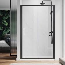 Elegant 1100 Black Sliding Shower Door