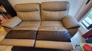 second hand leather 2 3 sofa c w