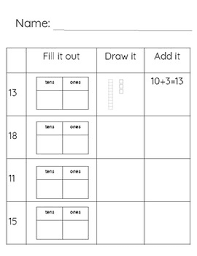 Grade 1 place value worksheets. Tens And Ones Numbers To 20 Worksheet By Mrs Thompson Teaches Tpt