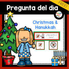 Free Spanish Question Of The Day Christmas Hanukkah Pocket Chart Cards