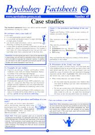 Case studies often involve cases that are somehow unique or incomparable to others. Curriculum Press Case Studies