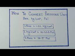 convert pressure unit bar kg cm² psi