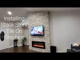 Stack Stone Fireplace Installation