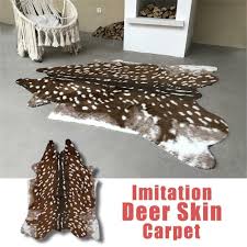 deer cow hide printed faux fur