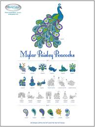 Mylar Paisley Peacocks — Purely Gates Embroidery