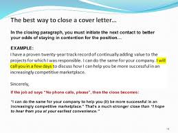 Closing Statement For Cover Letter   The Letter Sample