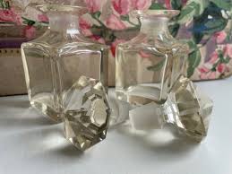 Pair Of Old Glass Perfume Bottles