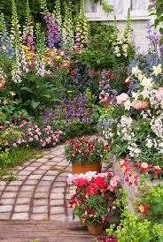 Garden Path With Lush Flower Garden