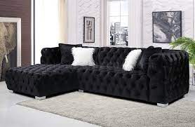 lcl 018 sectional sofa in black velvet