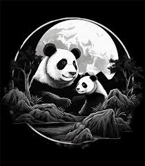 black and white ilration of a panda