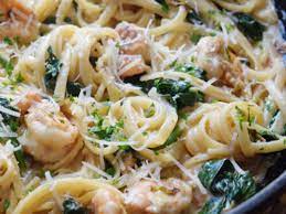 creamy shrimp pasta with spinach