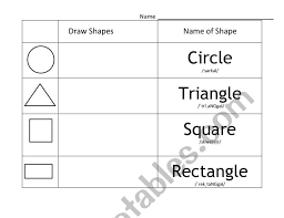 2d shapes worksheet esl worksheet by