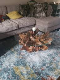 Round Teak Root Coffee Table High