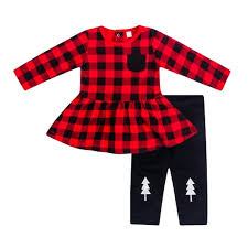 Details About Petit Lem Baby Girls Outfits Red Black Size 3 Months Plaid Legging Set 34 307
