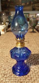 Blue Glass Oil Lamp Oil Lamps