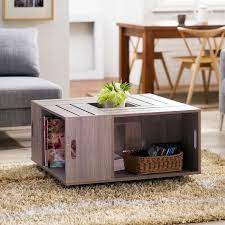 Modern Square Coffee Table With Storage