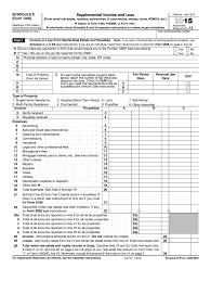 2015 Form Irs 1040 Schedule E Fill Online Printable