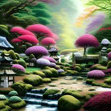 Zen Japanese Garden Digital Prints X5