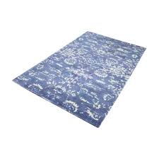 blue and white silhouettes indoor wool rug